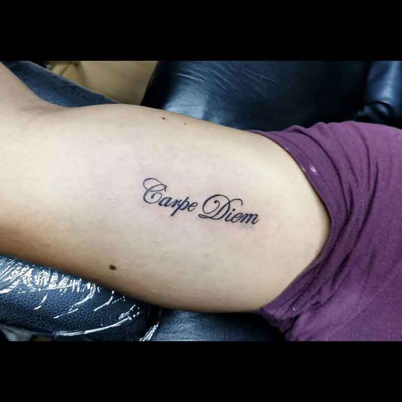 Carpe Diem Bicep Tattoo 3