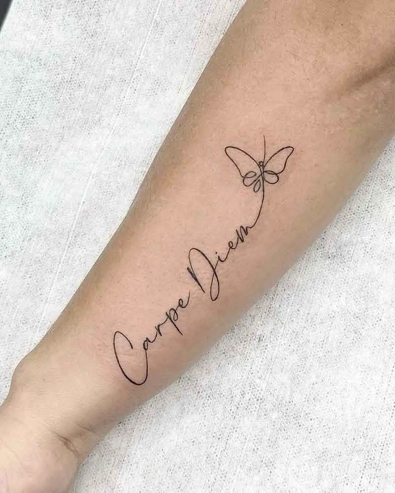 Carpe Diem Butterfly Tattoo 3