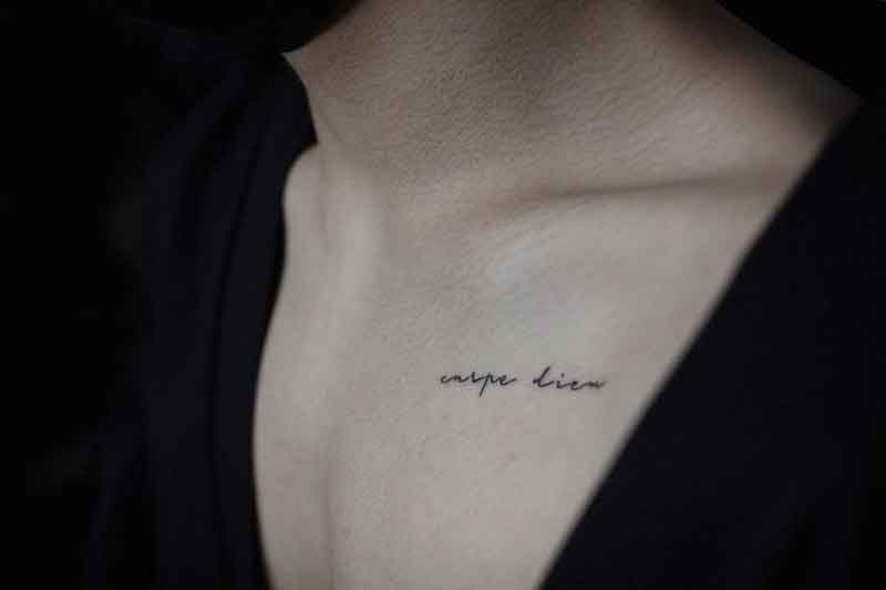 Carpe Diem Chest Tattoo 1