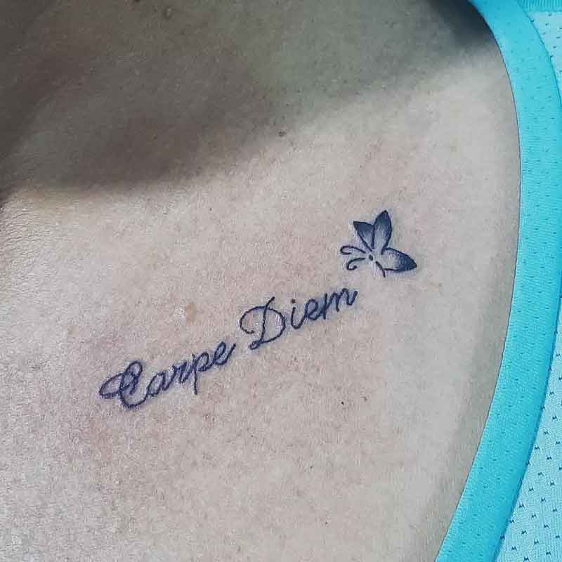 Carpe Diem Chest Tattoo 3