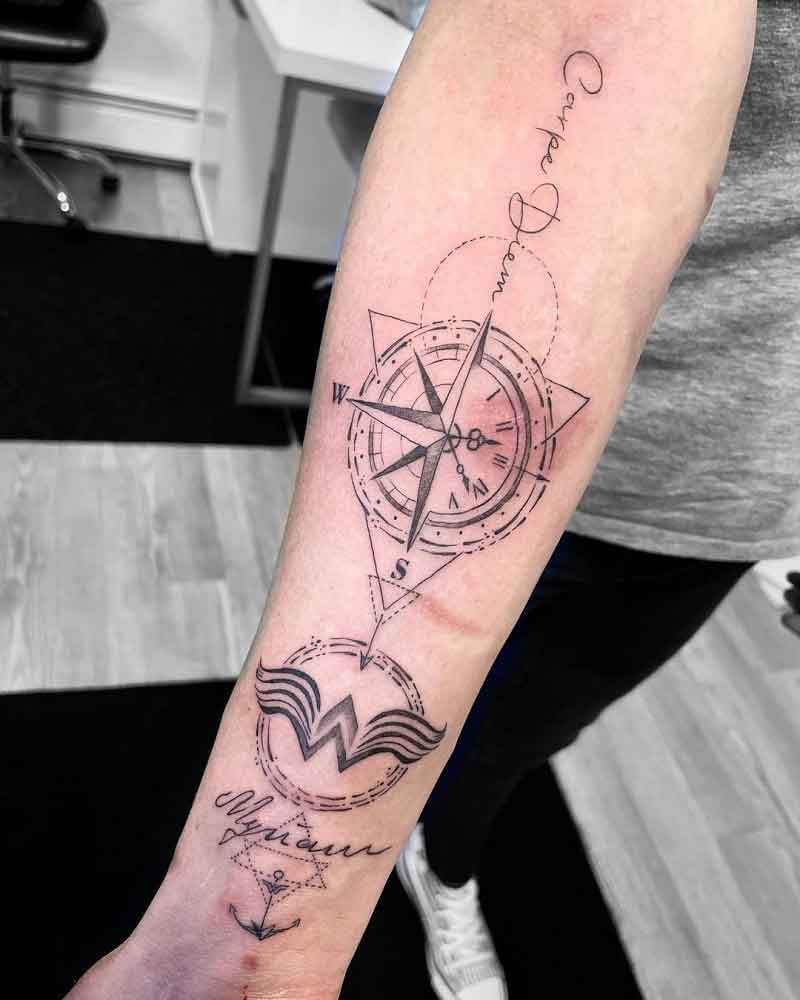 Carpe Diem Compass Tattoo 2