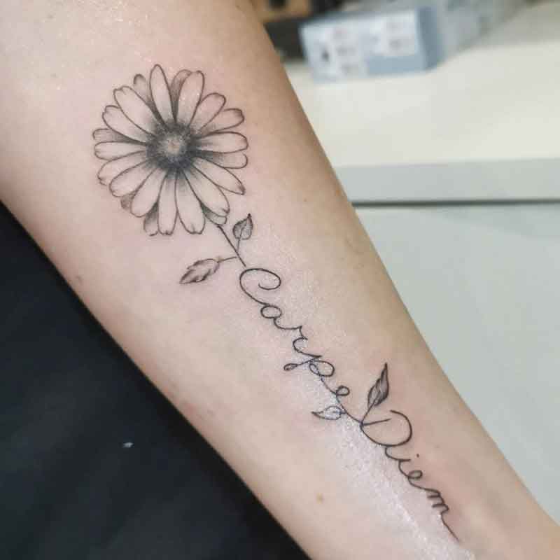 Carpe Diem Flower Tattoo 2
