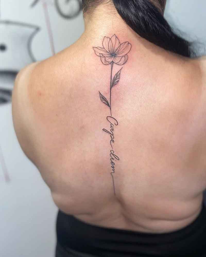 Carpe Diem Flower Tattoo 3