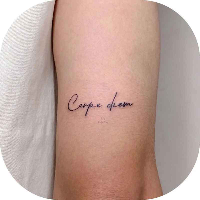 Carpe Diem Lettering Tattoo 1