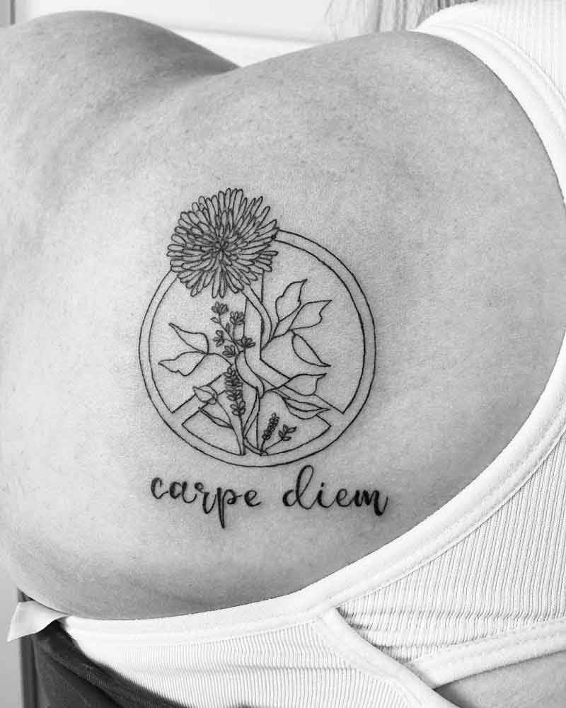 Carpe Diem Lettering Tattoo 3