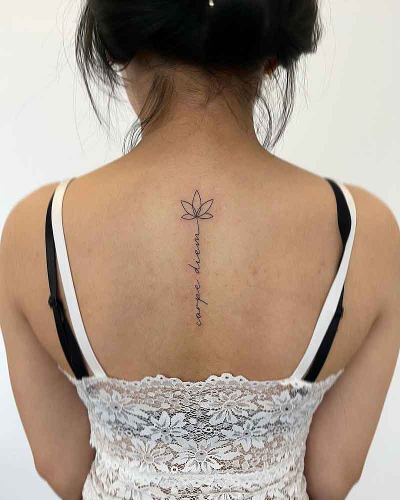 Carpe Diem Lotus Tattoo 3