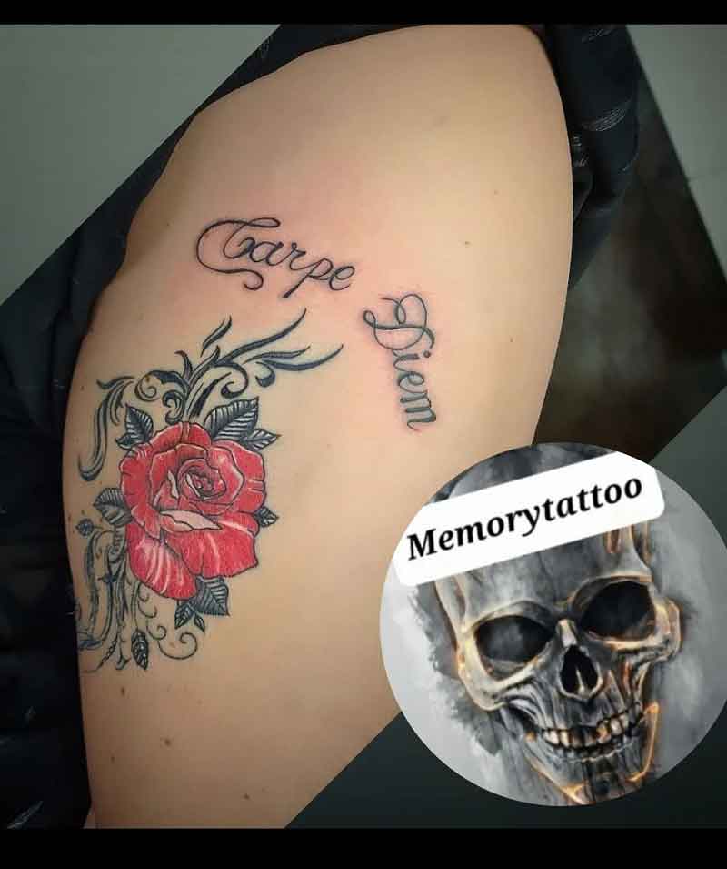 Carpe Diem Rose Tattoo 1