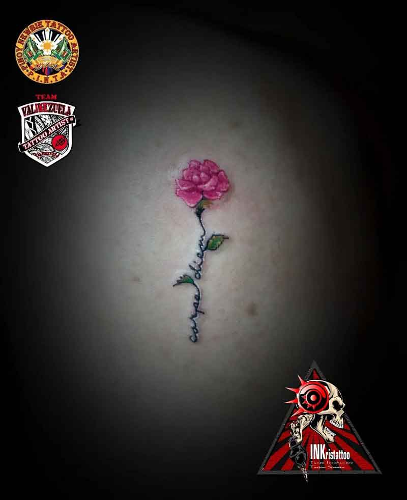 Carpe Diem Rose Tattoo 2