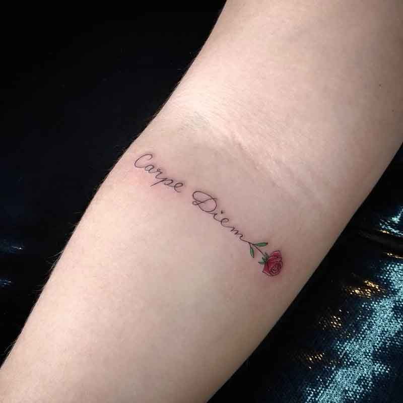 Carpe Diem Rose Tattoo 3