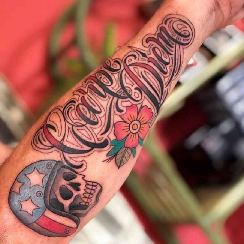 Carpe Diem Script Tattoo 2