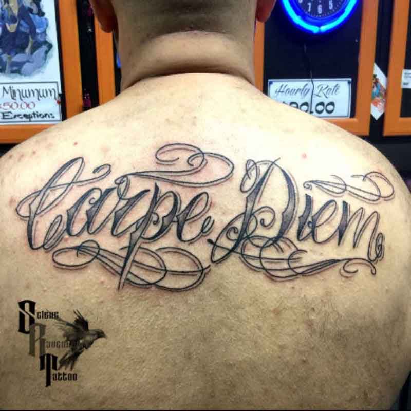 Carpe Diem Script Tattoo 3