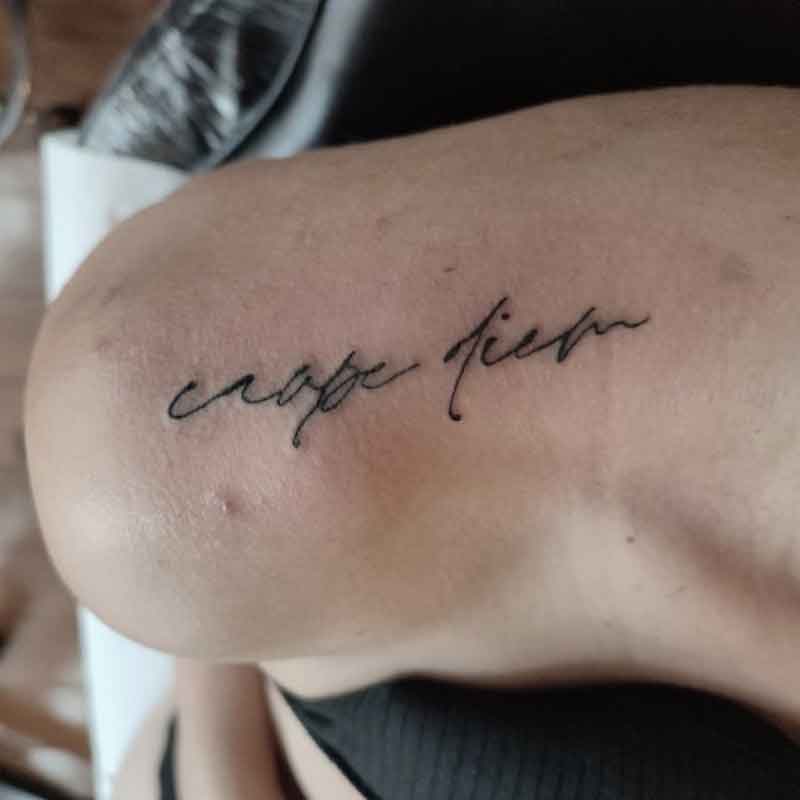 Carpe Diem Shoulder Tattoos 1