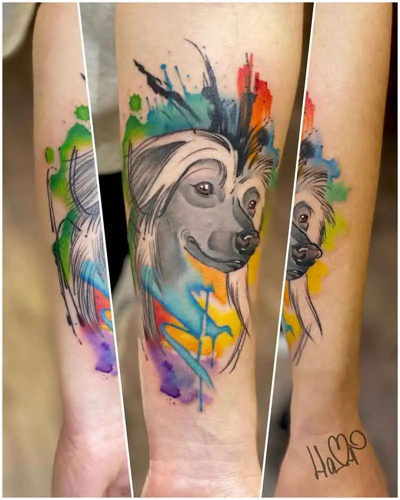 Chinese Crested Dog Tattoos 1