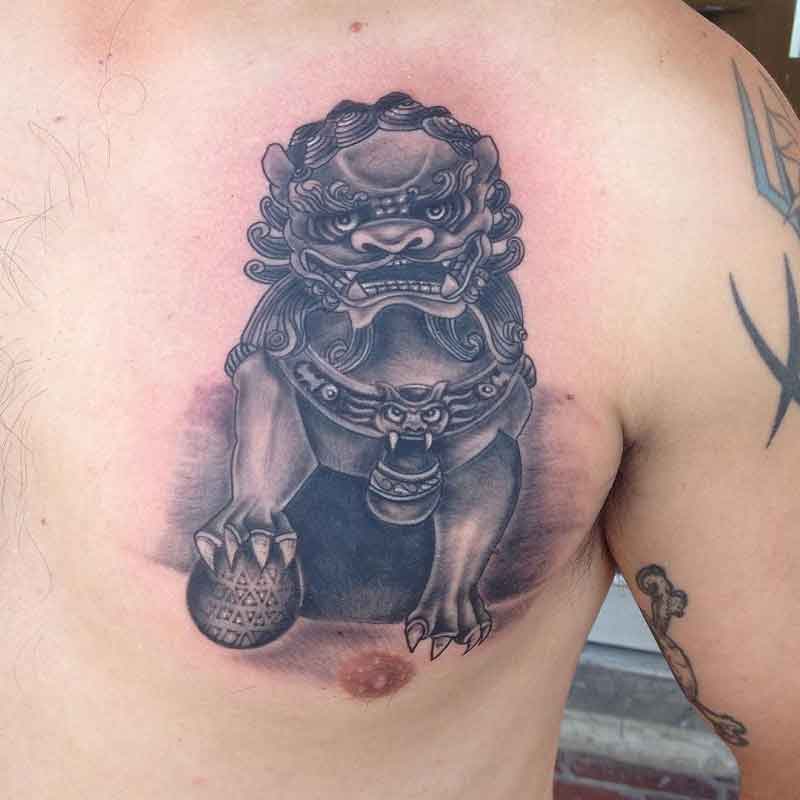 Chinese Dragon Dog Tattoos 1