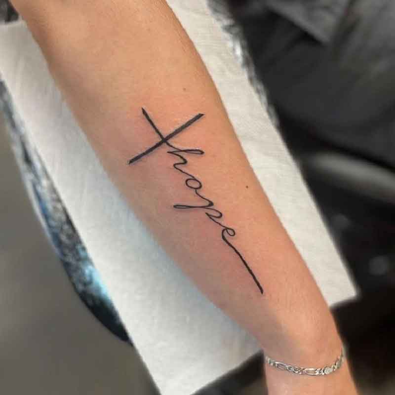 Cross Hope Tattoo 1