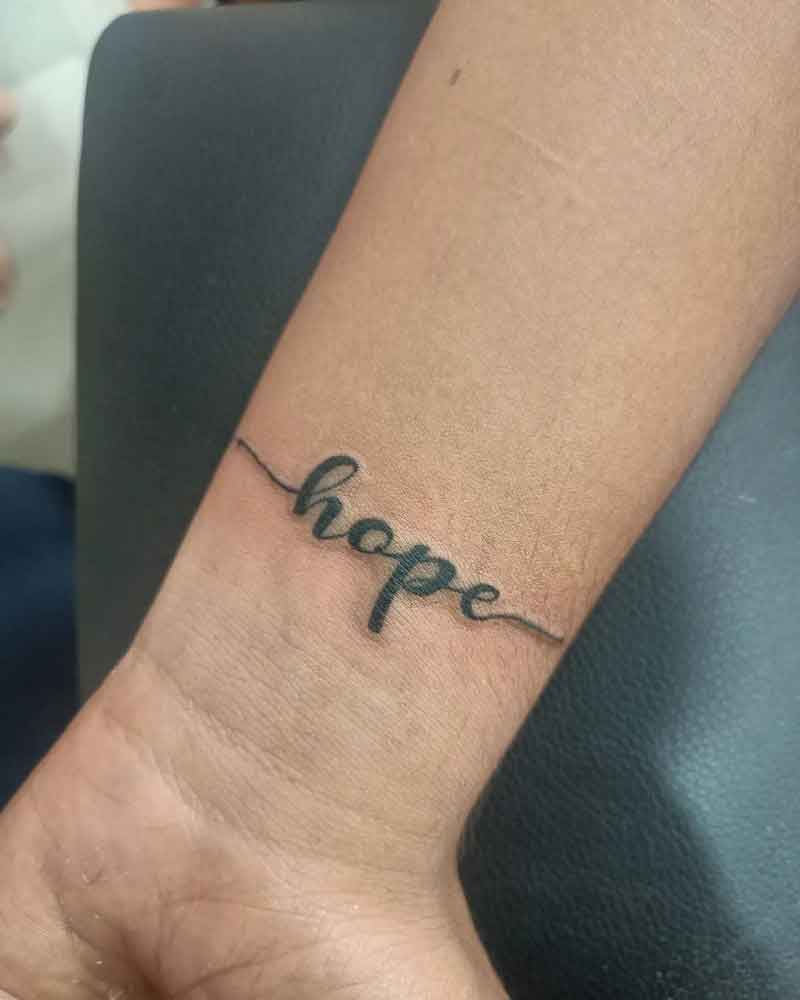 Cursive Hope Tattoo 6