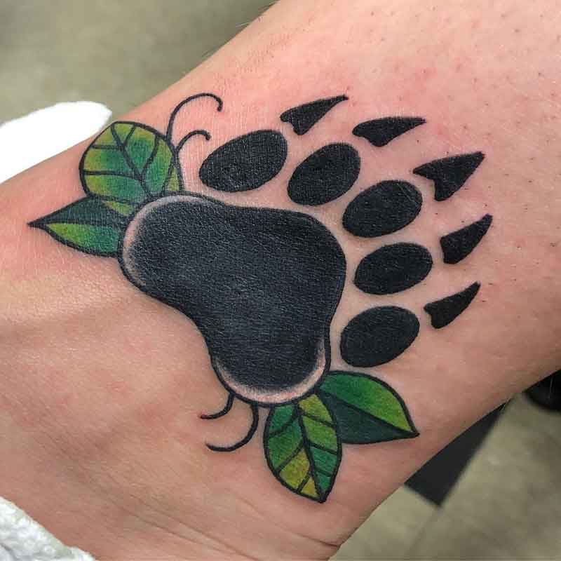 Dark Hair Bear Paw Tattoo 1