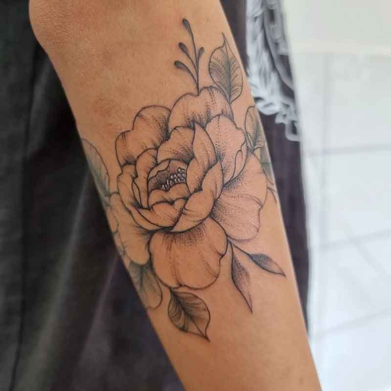 Delicate Peony Tattoo 1