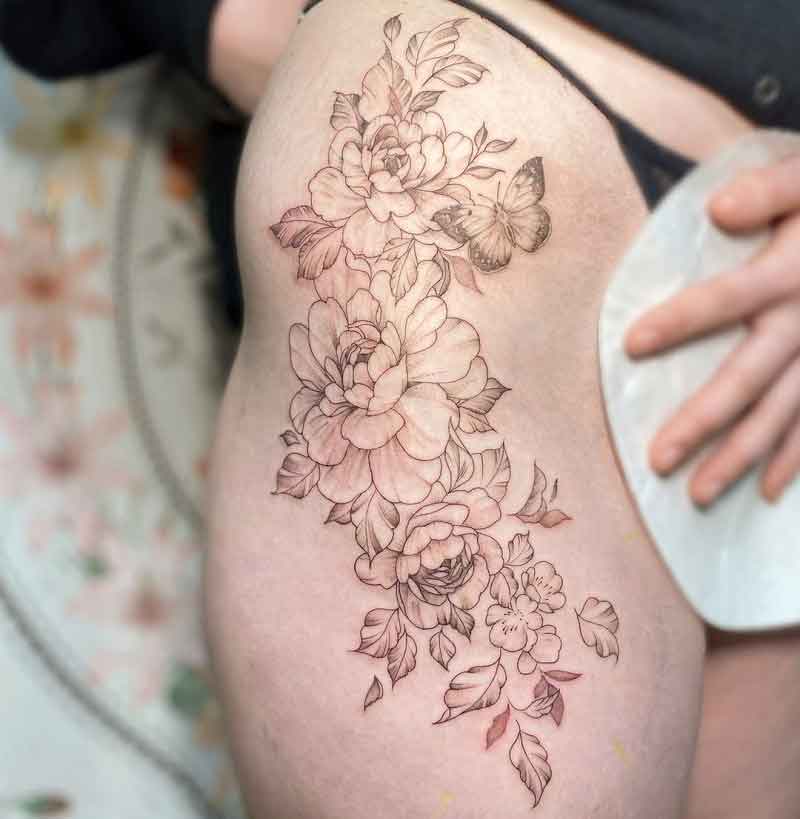 Delicate Peony Tattoo 2