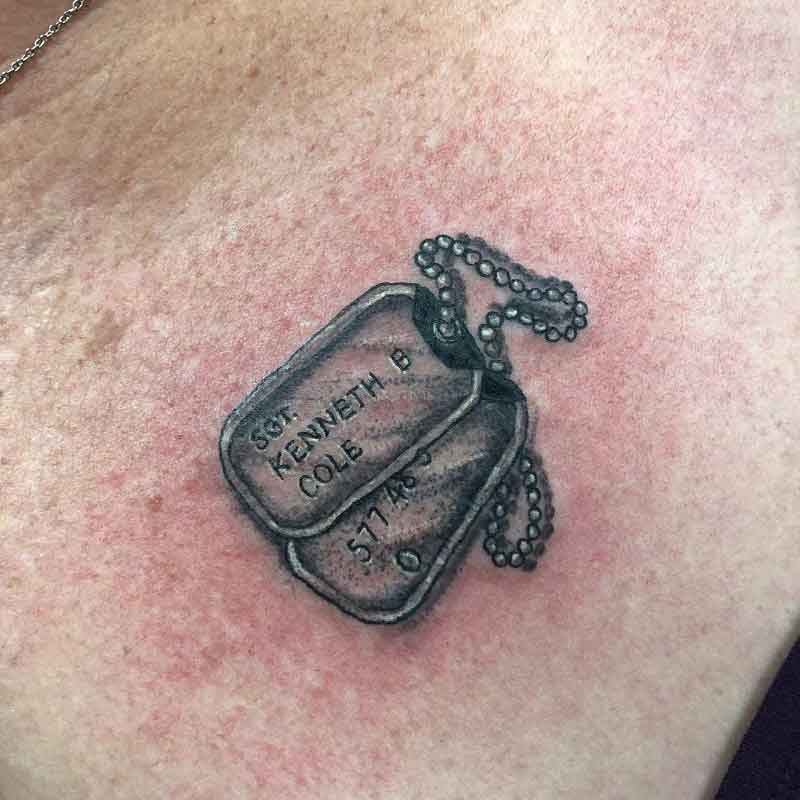 Dog Tag Tattoos On Chest 1