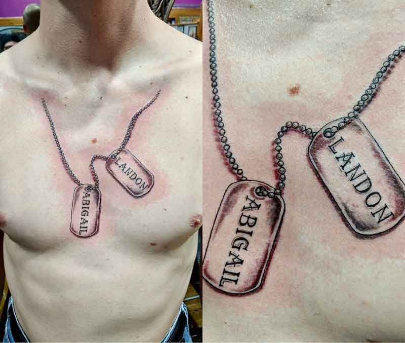 Dog Tag Tattoos On Chest 2