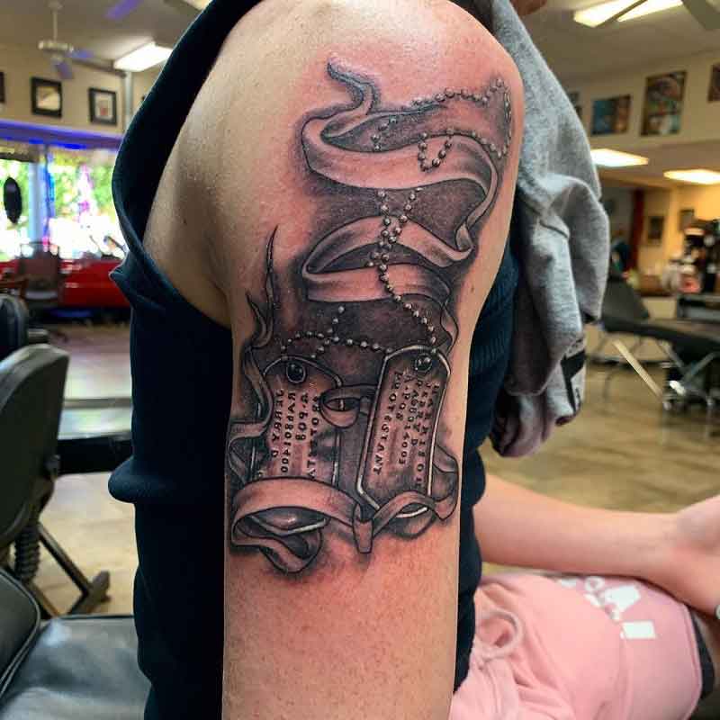 Dog Tag Tattoos On Shoulder Tattoo 3