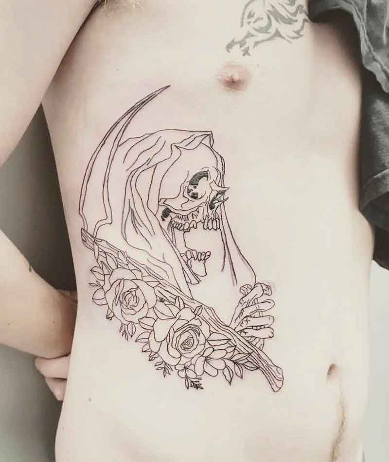 Evil Grim Reaper Tattoo Outline 2