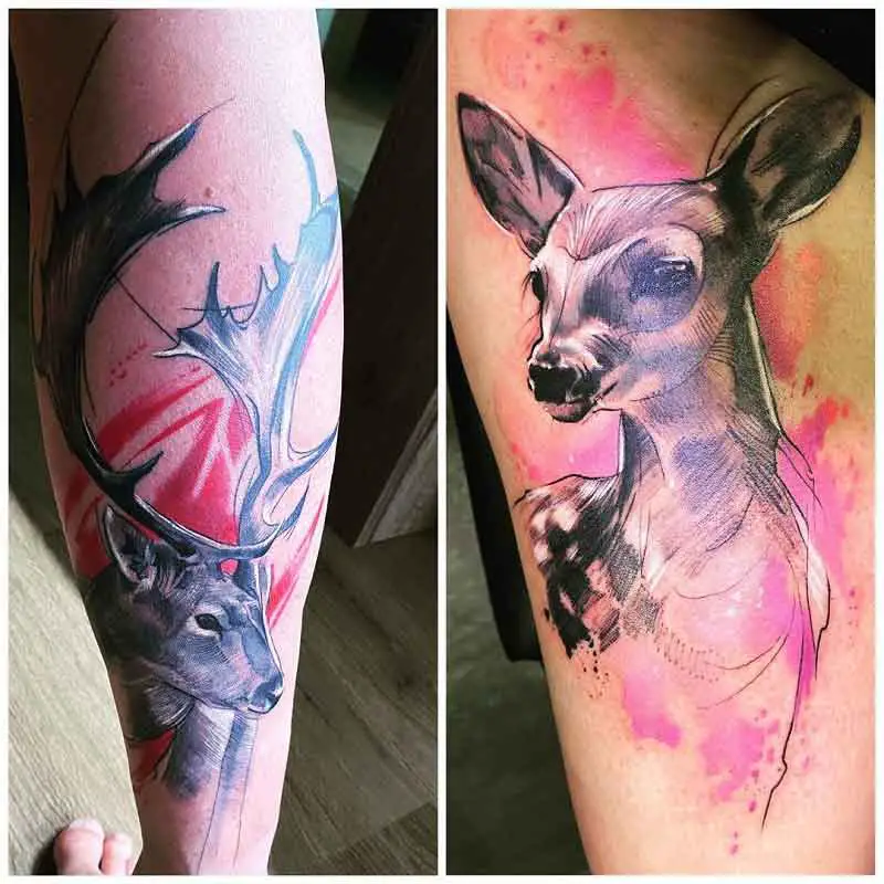 Fallow Deer Tattoo 2