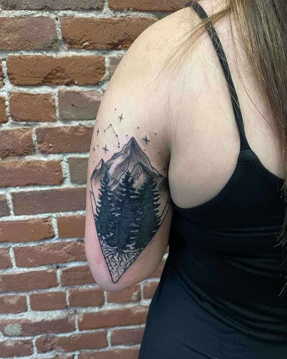 Feminine Mountain Tattoo 2