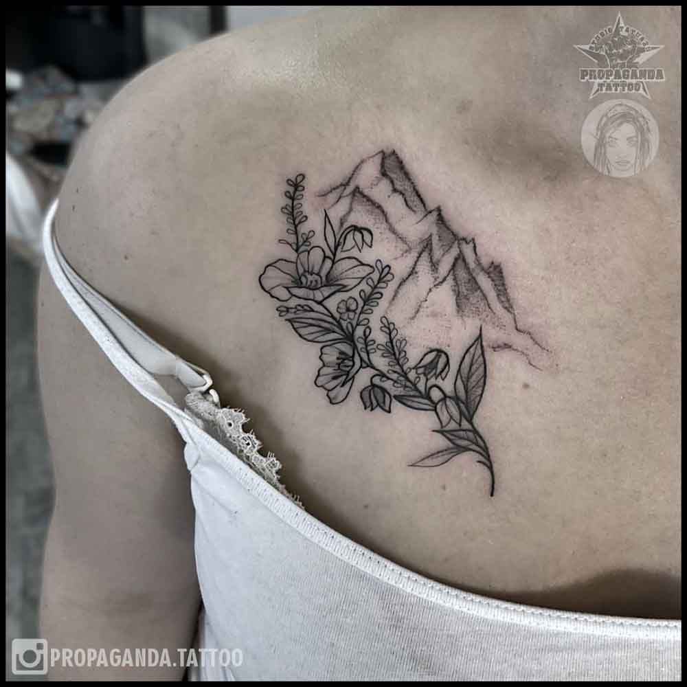 Feminine Mountain Tattoo 3