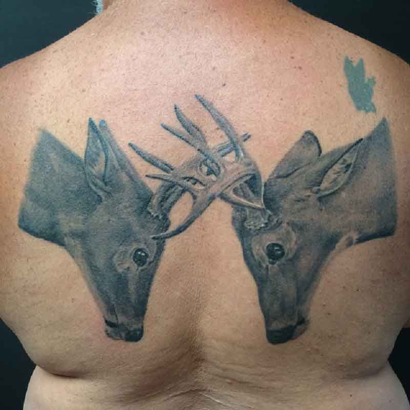 Fighting Deer Tattoo 1