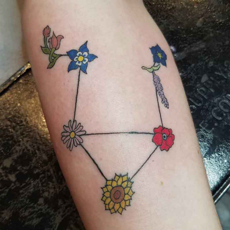 Flower Constellation Tattoo 1