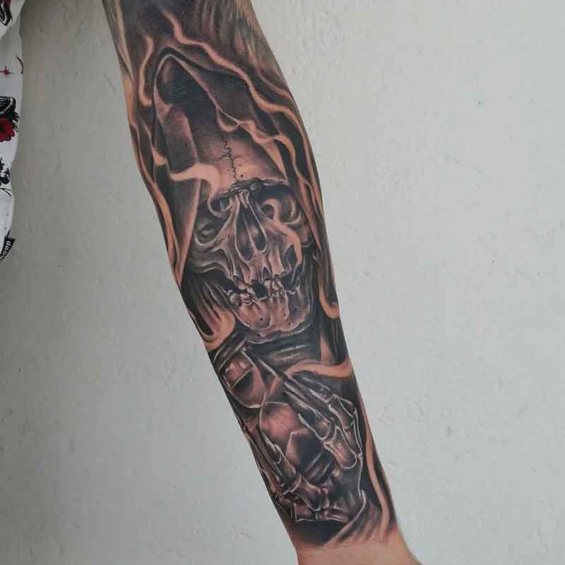 Forearm Grim Reaper Tattoo 1