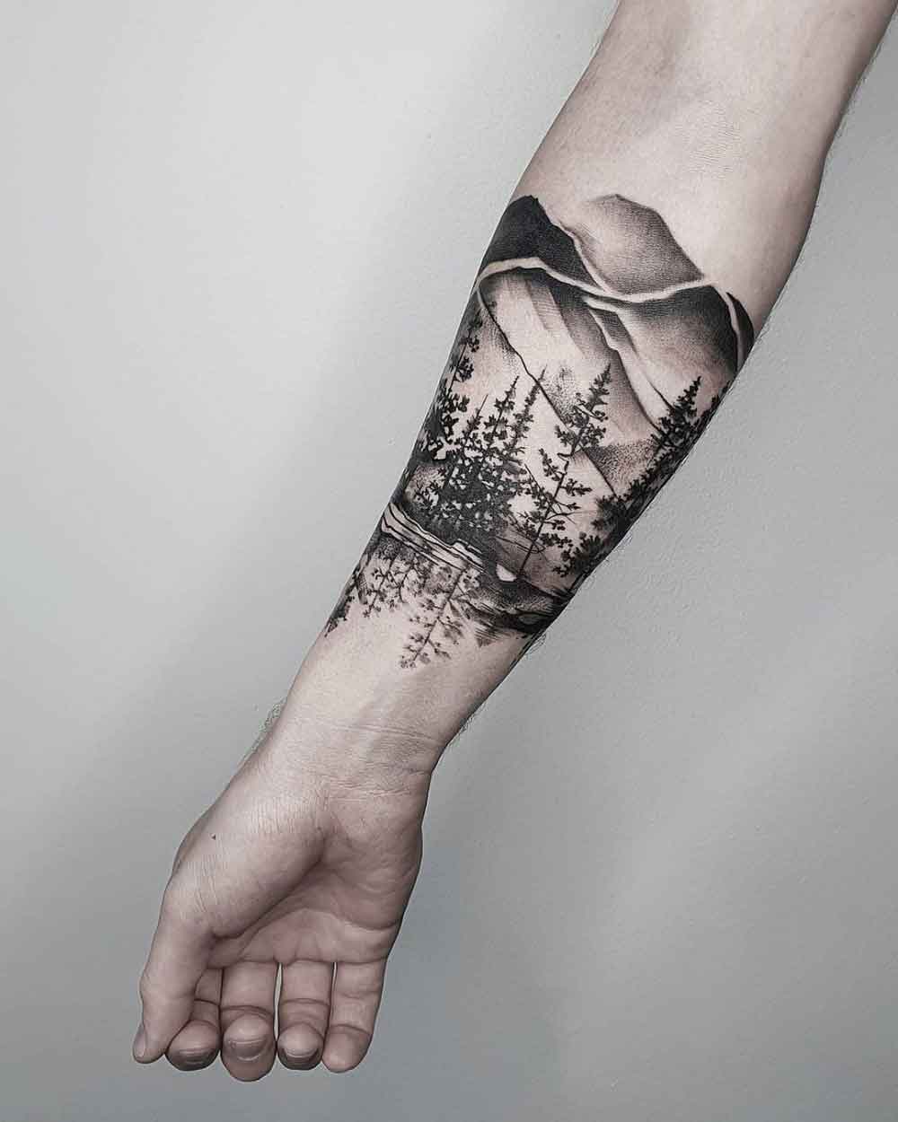 Forearm Mountain Tattoo 3