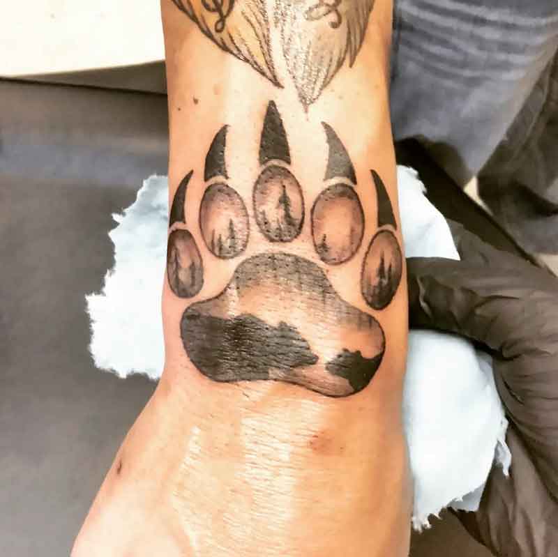 Forest Bear Paw Tattoo 1