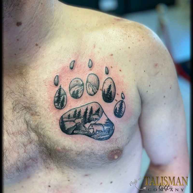 Forest Bear Paw Tattoo 2