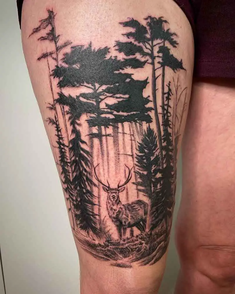 Forest Deer Tattoo 2