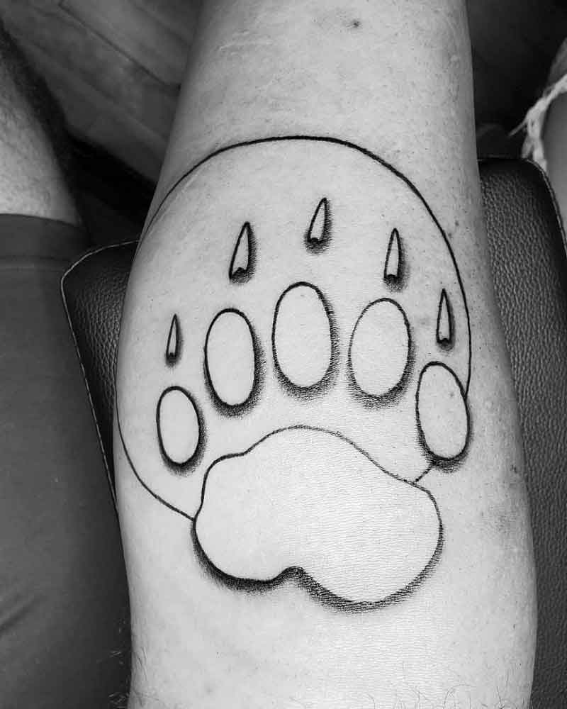 Geometric Bear Paw Tattoo 1