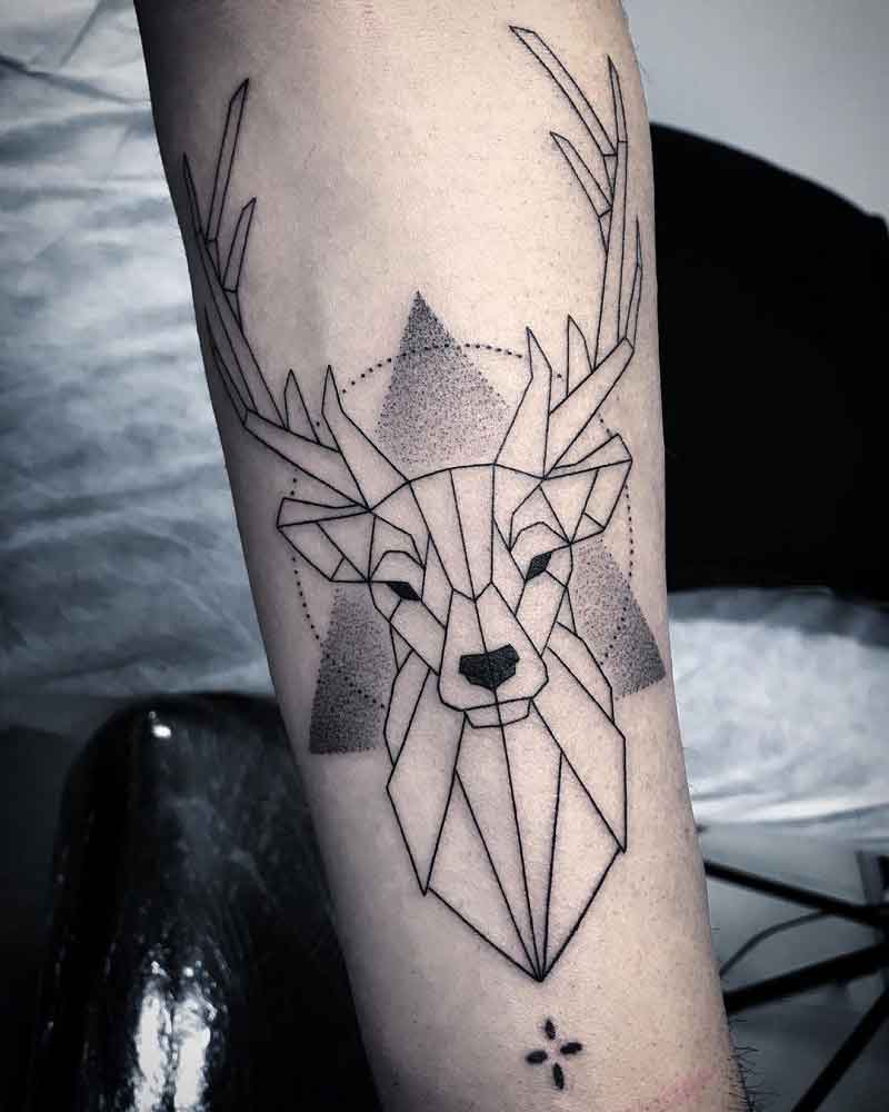 Geometric Deer Tattoo 2