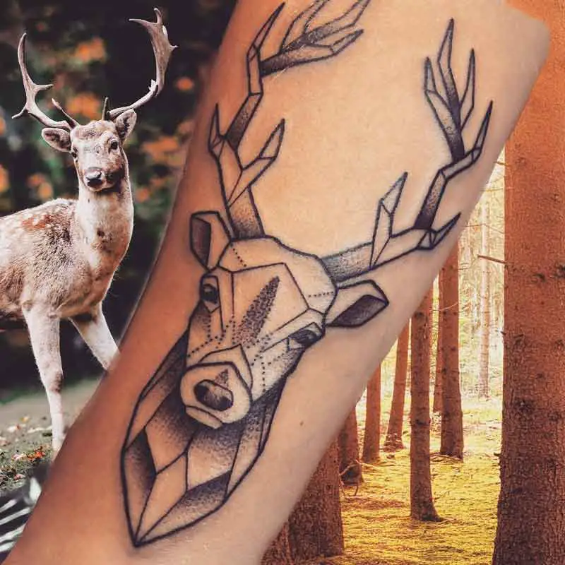 Geometric Deer Tattoo 3