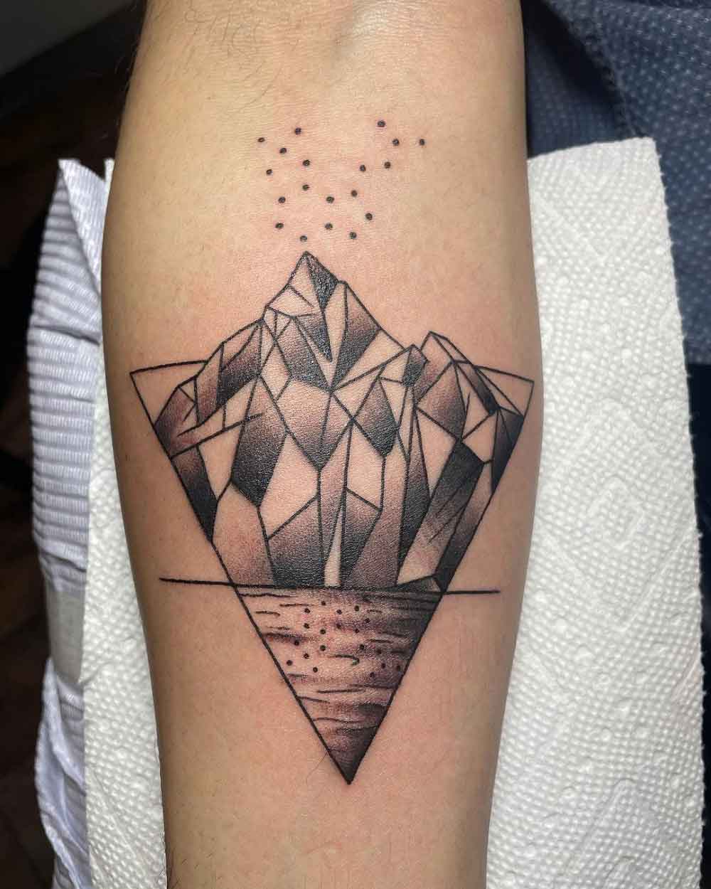 Geometric Mountain Tattoo 1