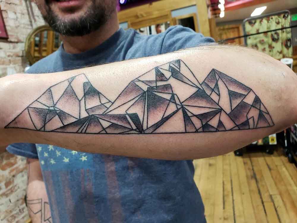 Geometric Mountain Tattoo 2