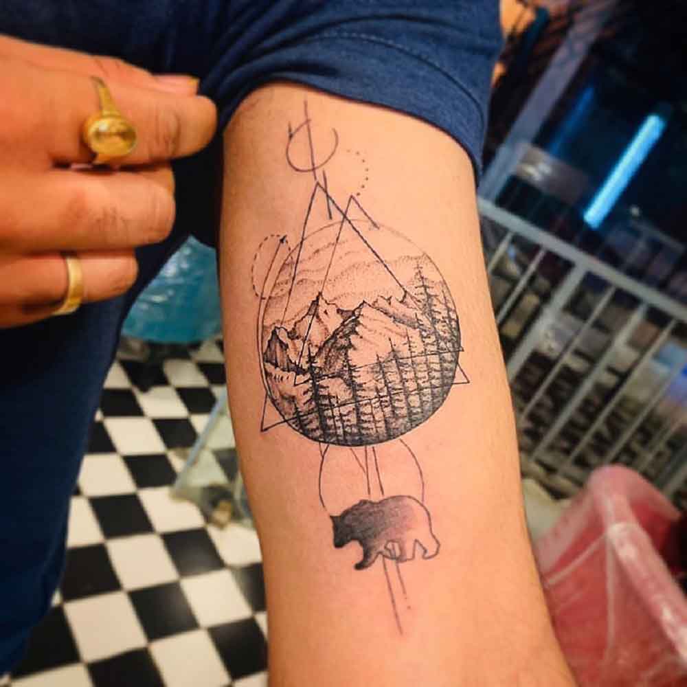 Geometric Mountain Tattoo 3