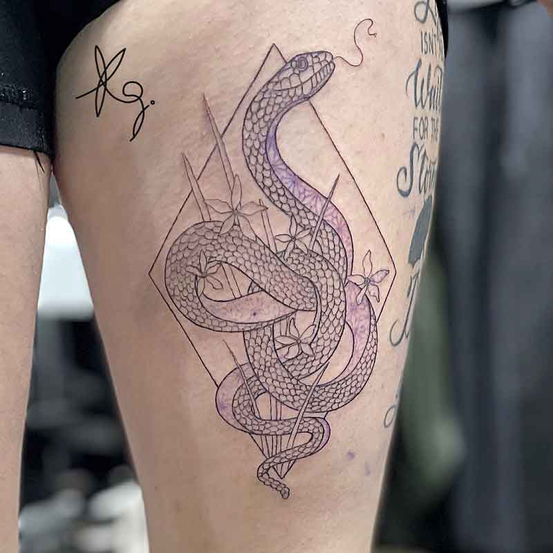 Geometric Snake Tattoo 1