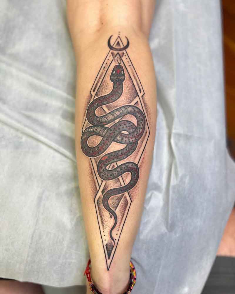 Geometric Snake Tattoo 3