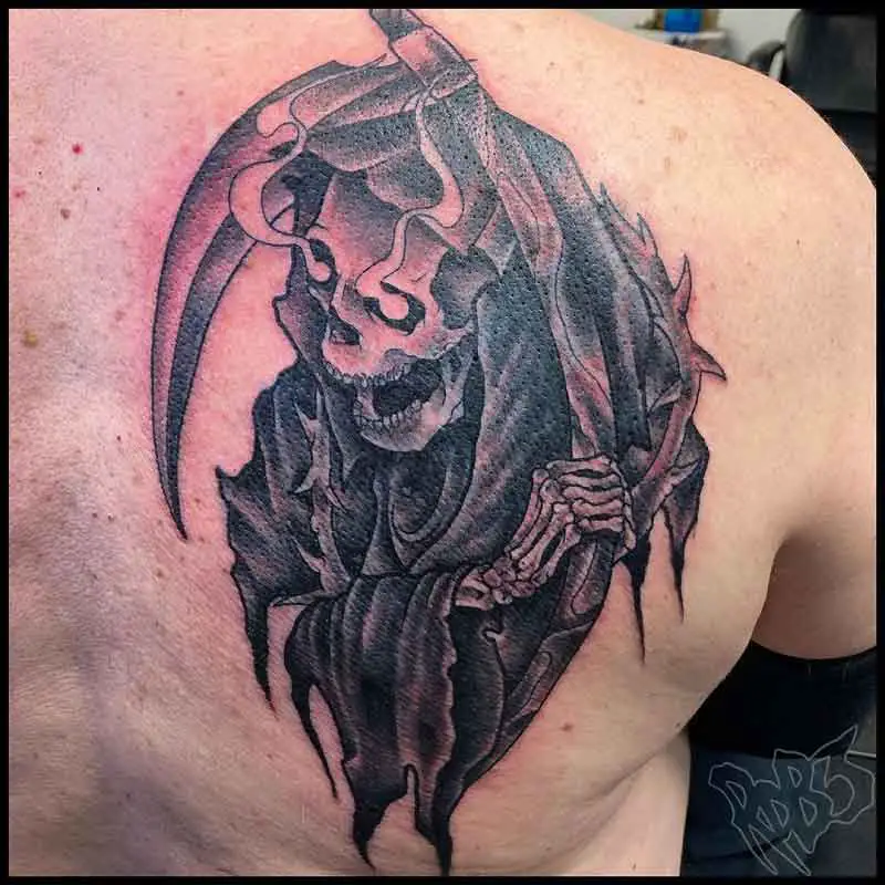 Grim Reaper Back Tattoo 1