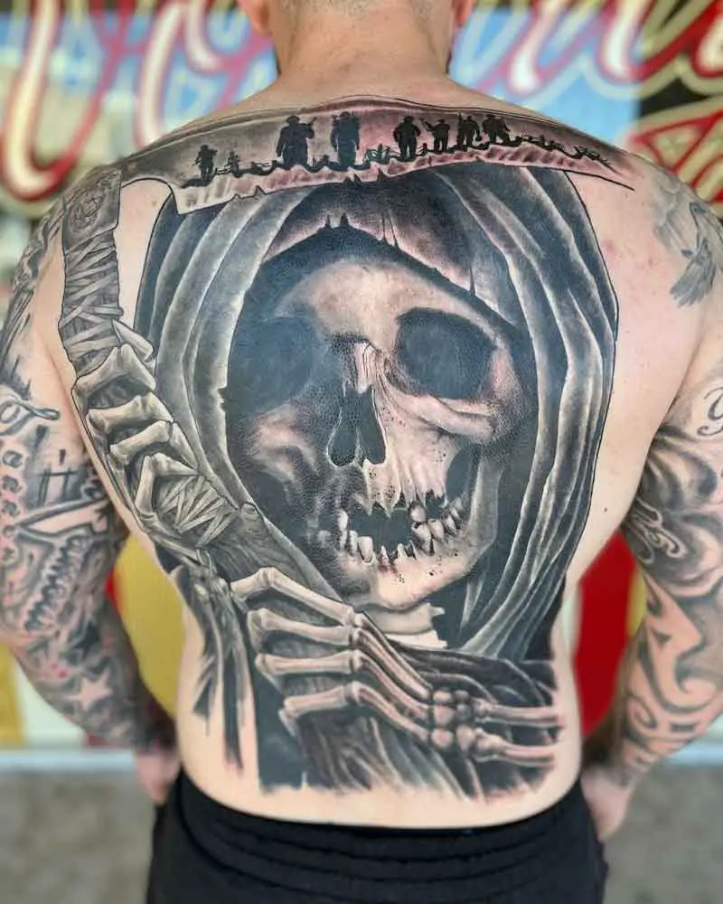 Grim Reaper Back Tattoo 2