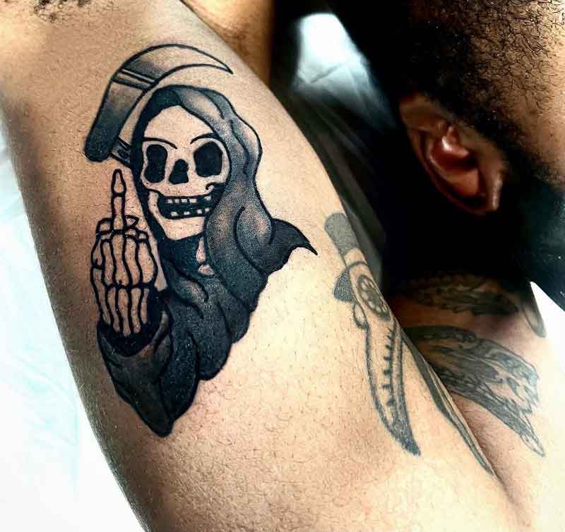 Grim Reaper Bicep Tattoo 2