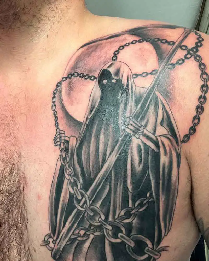 Grim Reaper Chest Tattoo 1