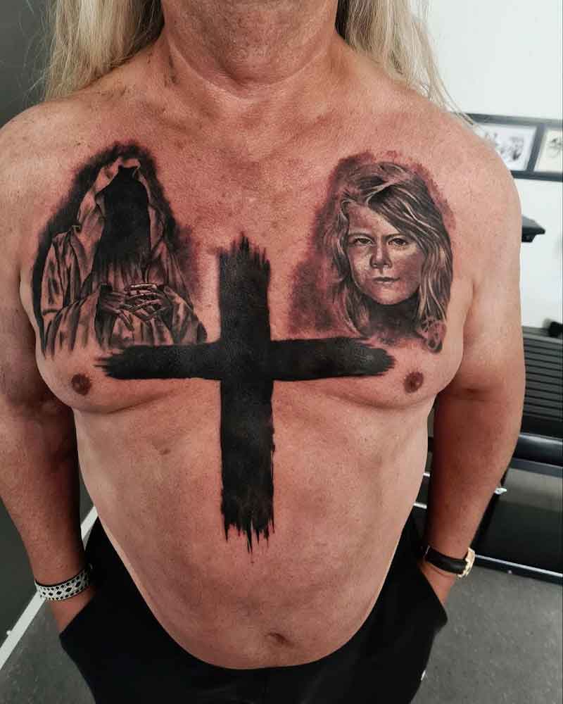 Grim Reaper Chest Tattoo 2